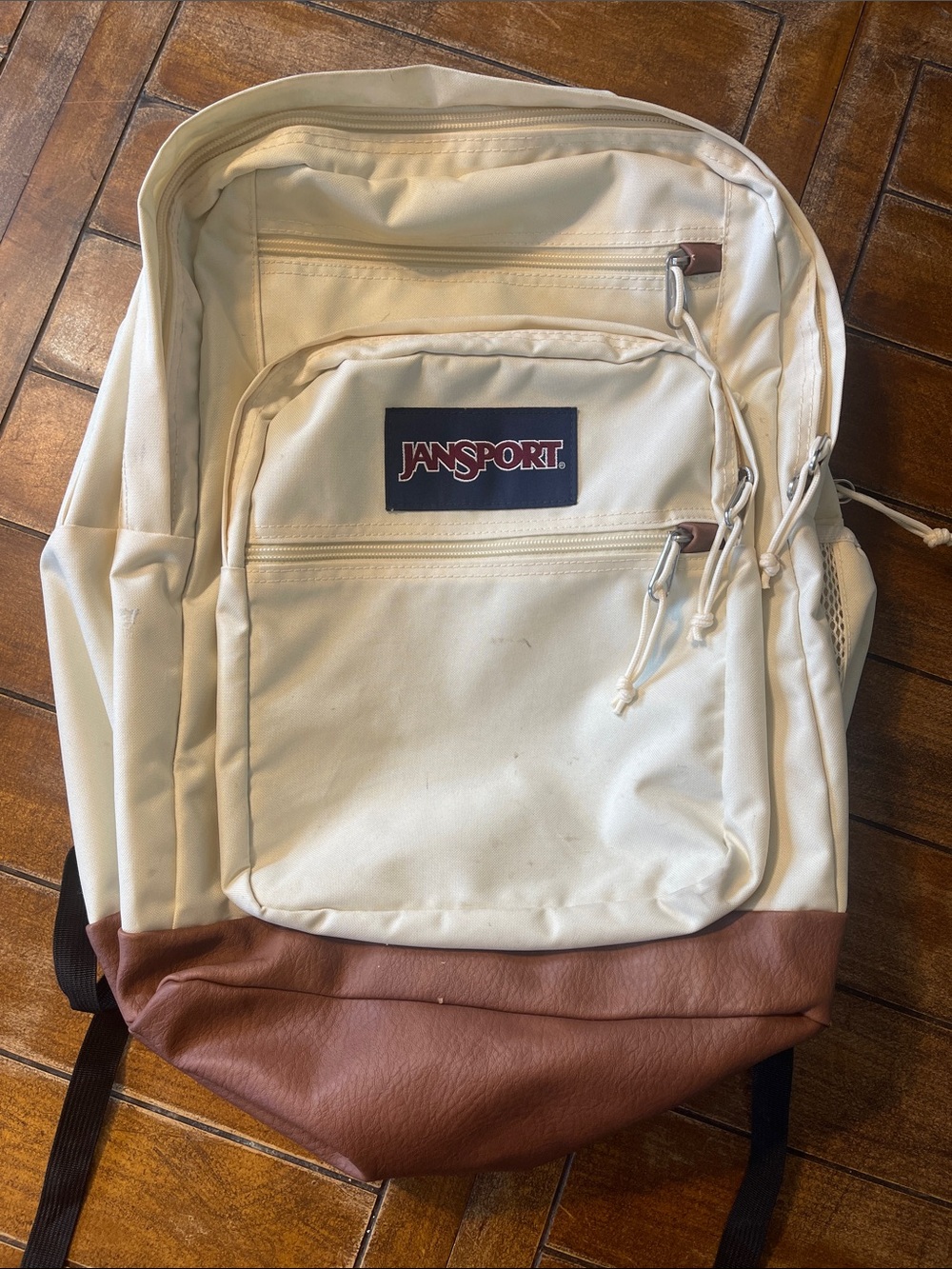 Jansport Cream and Brown Two-Tone Backpack